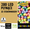 Lampki choinkowe PŁYNĄCE 280 LED multikolor 13,95m zewnętrzne 13-821 BULINEX