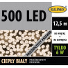 Lampki choinkowe 500 LED ciepła barwa 12,5m przeźroczysty przewód zewnętrzne 13-459 BULINEX