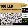 Lampki choinkowe 50 LED ciepła barwa + 50 LED zimna barwa 100 LED 9,9m + dodatkowe gniazdo zewnętrzne 13-105 BULINEX