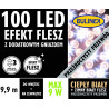 Lampki choinkowe ciebła barwa + zimny FLASH 100 LED 9,9m przeźroczysty przewód zewnętrzne 13-139 BULINEX