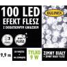 Lampki choinkowe zimna barwa + FLASH dodatkowe gniazdo 100LED 10m zewnętrzne 13-132 BULINEX