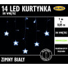 Lampki KURTYNKA 14LED na baterie 3xAA 1 metr 10-602 zimna barwa wewnętrzne BULINEX