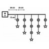Lampki KURTYNKA 14LED na baterie 3xAA 1 metr 10-602 zimna barwa wewnętrzne BULINEX