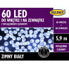 Lampki choinkowe 60 LED na baterie 3xAA + wyłącznik czasowy zimna barwa 5,9m zewnętrzne 10-162 BULINEX