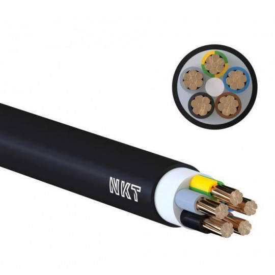 Przewód KABEL ENERGETYCZNY YKY 5x35mm2 ziemny miedziany bębnowy OKRĄGŁY czarny 1 METR NKT