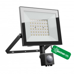 Naświetlacz NOCTIS LUX-4 LED 50W zimna barwa CW czarny + PIR 176x221x53 SPECTRUM LED