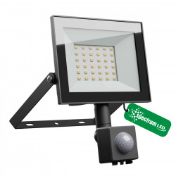 Naświetlacz NOCTIS LUX-4 LED 30W neutralna barwa NW czarny + PIR 141x185x53 SPECTRUM LED