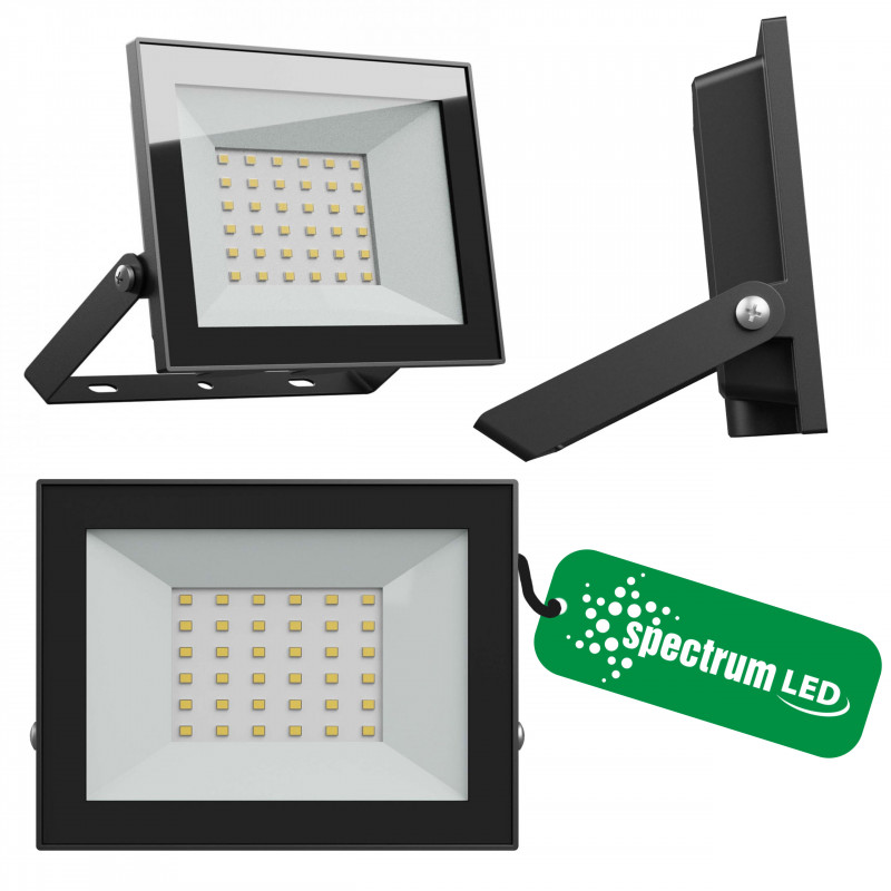 Naświetlacz NOCTIS LUX-4 LED 30W zimna barwa CW czarny 141x107x25mm SPECTRUM LED
