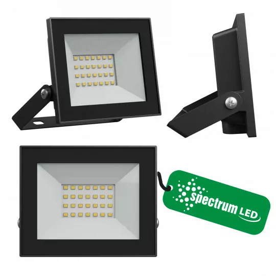 Naświetlacz NOCTIS LUX-4 LED 20W zimna barwa CW czarny 116x92x24mm SPECTRUM LED