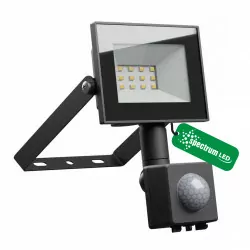 Naświetlacz NOCTIS LUX-4 LED 10W neutralna barwa NW czarny + PIR 94x150x53 SPECTRUM LED