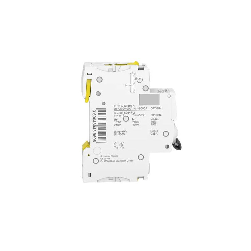 Wyłącznik nadprądowy Acti9 iC60N-B16-1 B 16A 1 biegunowy A9F03116 SCHNEIDER