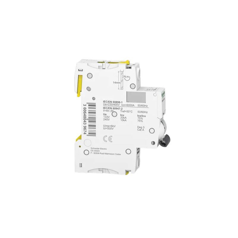 Wyłącznik nadprądowy Acti9 iC60N-B10-1 B 10A 1-biegunowy A9F03110 SCHNEIDER