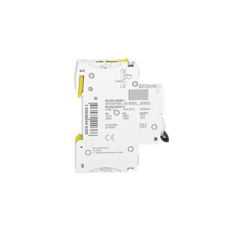 Wyłącznik nadprądowy Acti9 iC60N-C16-1 C 16A 1-biegunowy A9F04116 SCHNEIDER