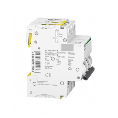 Wyłącznik nadprądowy Acti9 iC60N-C16-3 C 16A 3-biegunowy A9F04316 SCHNEIDER