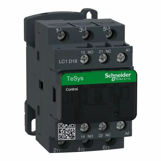Stycznik mocy TeSys D AC3 18A 3P 1NO 1NC cewka 400VAC LC1D18V7 SCHNEIDER