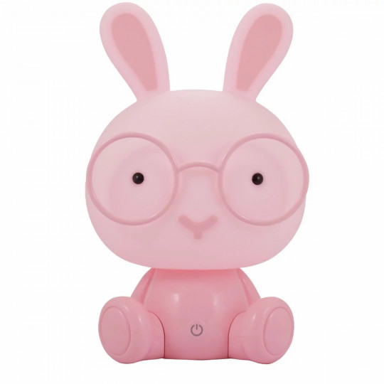 Lampka nocna dziecięca LED KRÓLIK różowy akumulator + USB-C 327178 POLUX