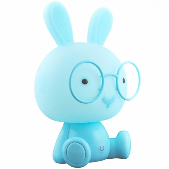 Lampka nocna dziecięca LED KRÓLIK niebieski akumulator + USB-C 327048 POLUX
