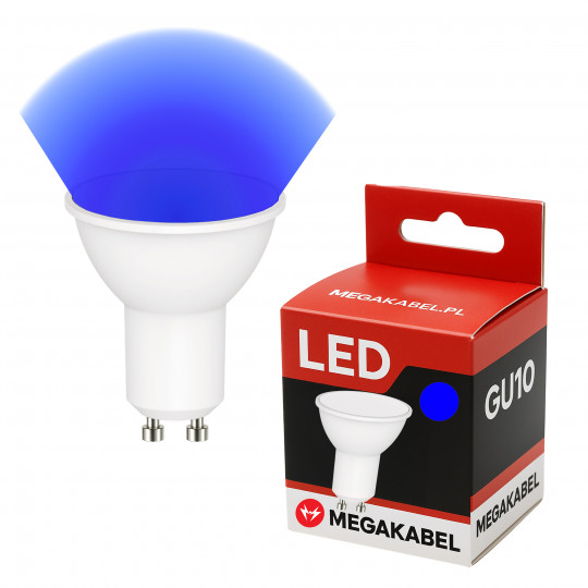 Żarówka GU10 LED NIEBIESKA BARWA 220V 3W 350lm 38° CY-29 BLU MEGAKABEL