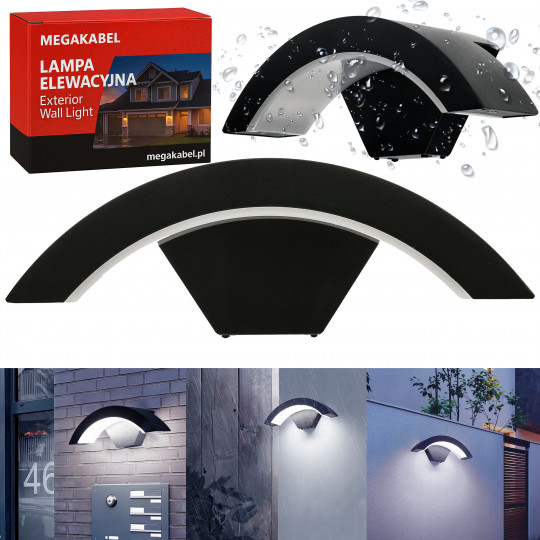 Lampa kinkiet LED elewacyjny nad drzwi MOON 18W zimna barwa CX-31 MEGAKABEL