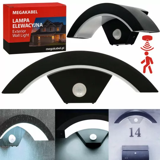 Lampa kinkiet ścienny NAD DRZWI LED 18W barwa zimna CZUJNIK RUCHU MEGAKABEL