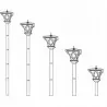 Lampa solarna ogrodowa LED RIBES Latarnia zewnętrzna 150cm WW LUMSOL1035 LUMILED