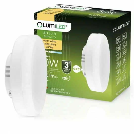 Żarówka LED GX53 reflektor 8W 720lm 3000K Ciepła 120° LUMLEDT0108 LUMILED