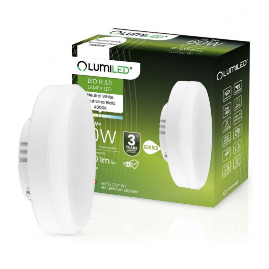 Żarówka LED GX53 8W neutralna barwa NW LUMLEDT0110 LUMILED