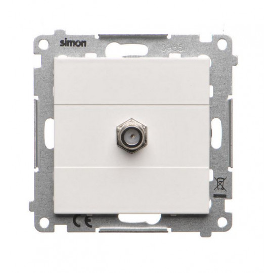 Simon55 Gniazdo antenowe typu „F” pojedyncze TASF1.01/111 biały