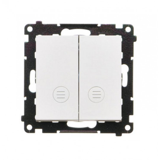 Simon55 Łącznik krzyżowy podwójny z podświetleniem LED 10AX TW7/2L2.01/X/111 biały mat