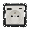 Simon55 Gniazdo z ładowarką USB C+A (moduł) 2,1A 16A biały mat TGZ1ZUSB2CA.01/111