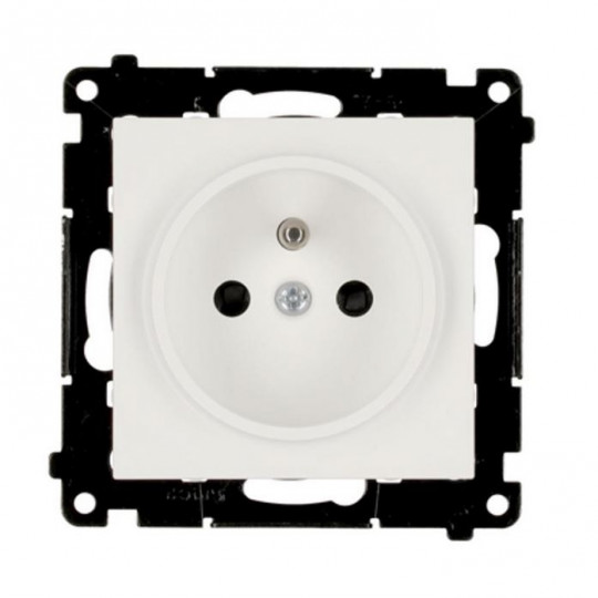 Simon55 Gniazdo wtyczkowe pojedyncze z uziemieniem moduł 16A szybkozłącza TGZ1CZ.01/111 biały