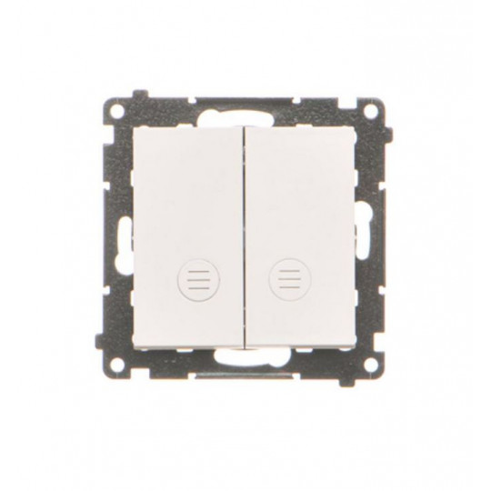 Simon55 Łącznik schodowy podwójny z podświetleniem bez piktogramu 10AX TW6/2L2.01/X/111 biały mat
