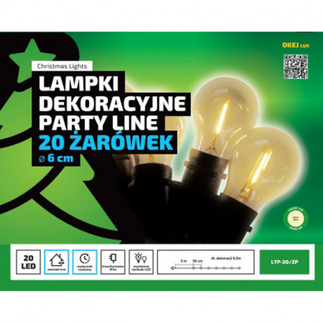 PARTY LINE LTP20ZP garden lights - 20 LED filament bulbs - with timer OKEJ LUX