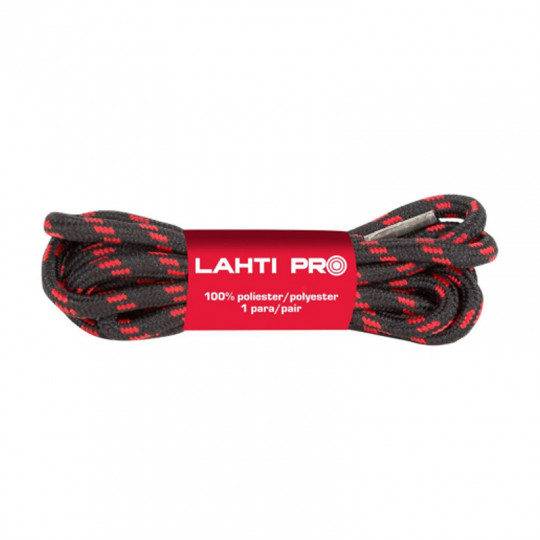 Sznurowadła sznurówki do butów trekkingowych okrągłe czarno-czerwone 100cm L9040100 LAHTI PRO
