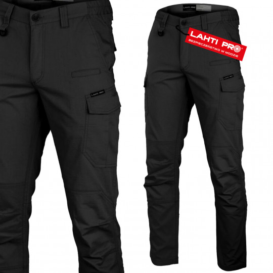 Spodnie robocze bojówki SLIM FIT czarne rozmiar M L4054602 LAHTI PRO