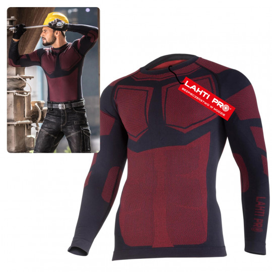 Koszulka bielizna termoaktywna czerwono-czarna rozmiar 2XL-3XL L4120505 LAHTI PRO