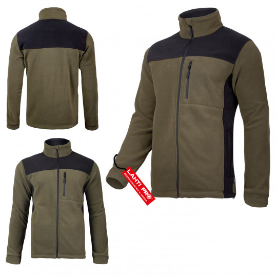 Bluza robocza ciepła polarowa khaki-czarna XL L4011604 LAHTI PRO