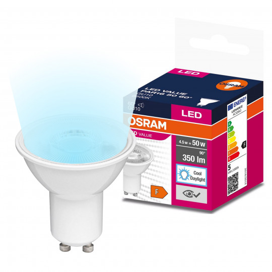 Żarówka LED GU10 4,5W COOL DAYLIGHT 6500K OSRAM