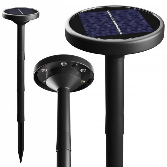 Lampa solarna ogrodowa wbijana PLATO 1W CCT IP65 czarna SPECTRUM LED