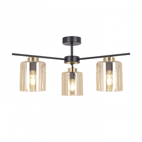 Lampa sufitowa żyrandol AURELIA K-5521 czarno złota 3xE27 KAJA