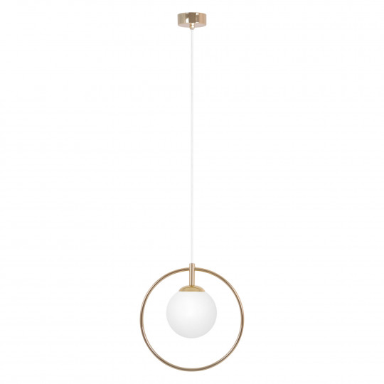 Lampa sufitowa wisząca geometryczna RITUS regulowana K-5390 złoto-biała 1xE14 KAJA