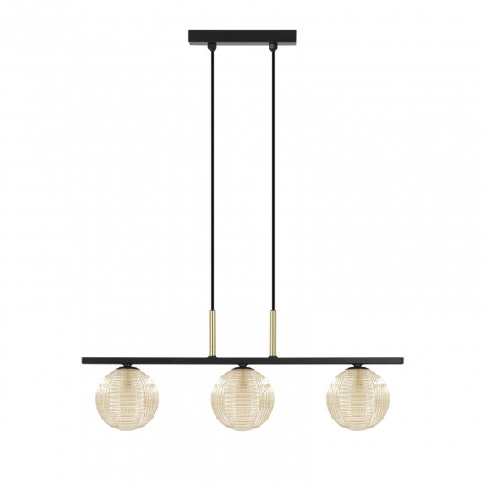 Lampa sufitowa do salonu jadalni GIRO K-5687 czarno-złota 3xG9 KAJA