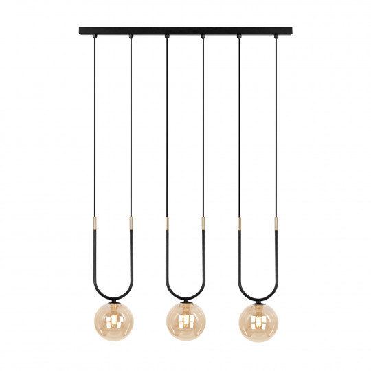 Lampa wisząca nowoczesna efektowna nad stół GOLDI czarno-złota 3xG9 K-5596 KAJA