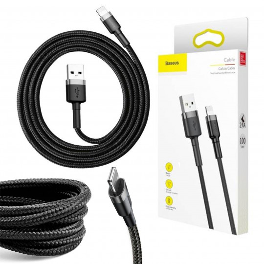 Kabel do ładowania mocny USB-A - Lightning do iPhone 6 7 8 X 2.4A 1m CALKLF-BG1 BASEUS