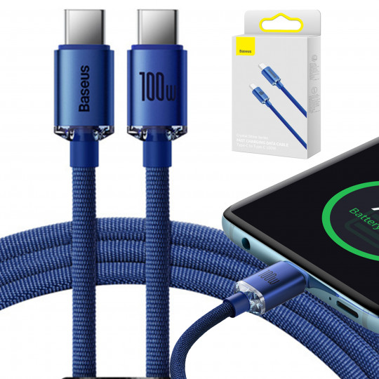 Kabel do ładowania Huawei USB-C Type-C 100W Power Delivery Quick Charge 1.2m niebieski CAJY000603 BASEUS