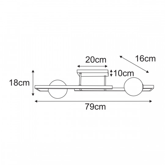 Lampa sufitowa EMIR kolor czarny + bursztynowe klosze K-5765 2xG9 KAJA