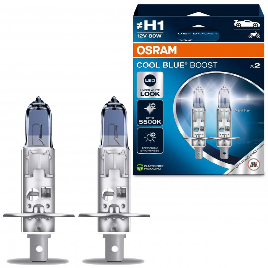 Żarówka samochodowa H1 12V 80W COOL BLUE BOOST OFF-ROAD 2 sztuki OSRAM