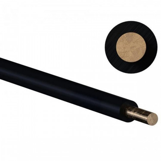 Przewód instalacyjny H07V‑U DY 6 czarny 1m