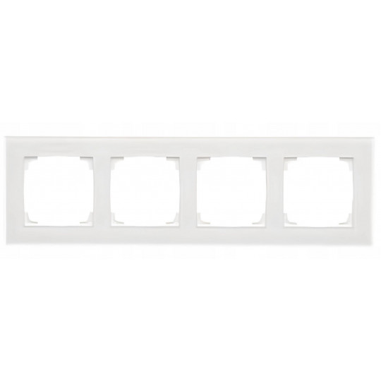 Simon55 Nature Ramka 4-krotna szklana szkło mrożone białe TRN4/170