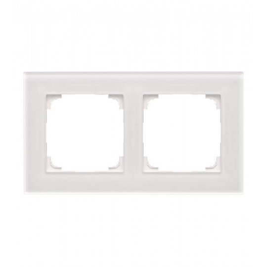 Simon55 Nature Ramka 2-krotna szklana szkło mrożone białe TRN2/170